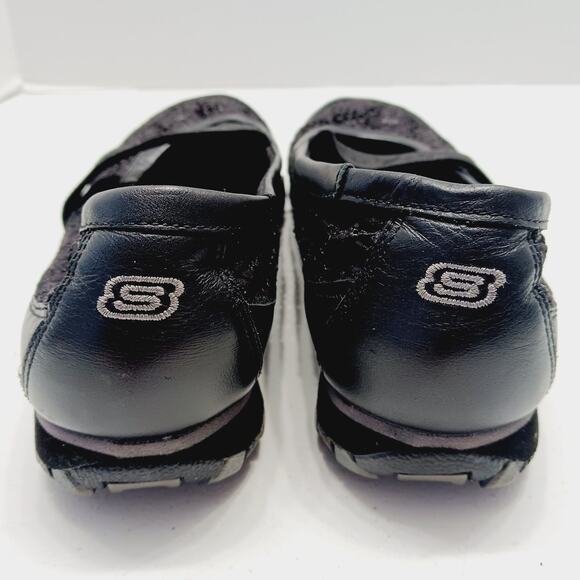 Shoes Flat Women Black Lace Elastic Strap Leather Comfort Minimalist Office 7.5 - Picture 5 of 8